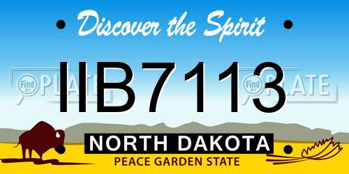 IIB7113 North Dakota License Plate