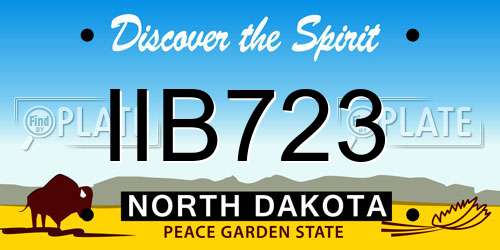 IIB723 North Dakota License Plate