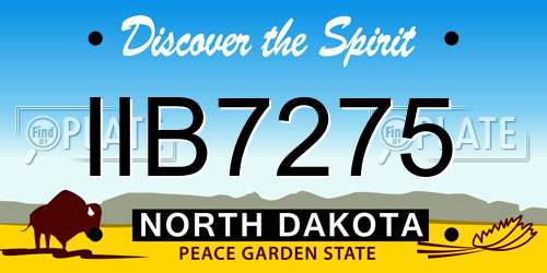 IIB7275 North Dakota License Plate