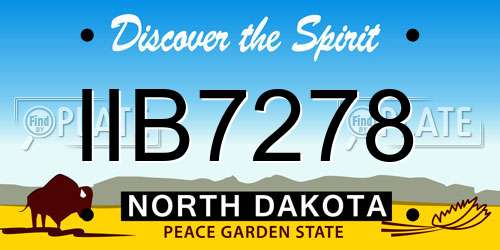 IIB7278 North Dakota License Plate