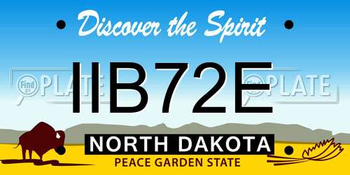 IIB72E North Dakota License Plate
