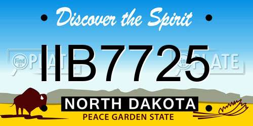 IIB7725 North Dakota License Plate