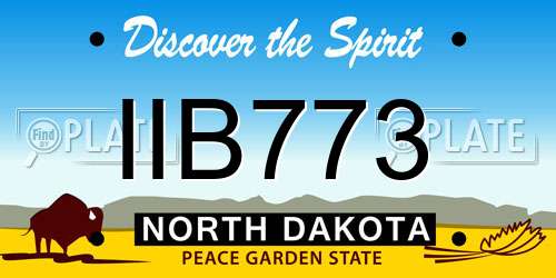 IIB773 North Dakota License Plate