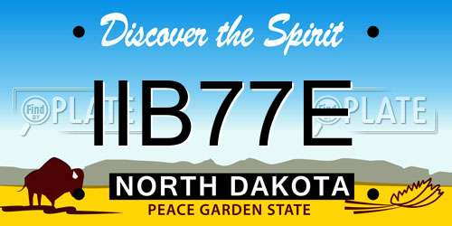 IIB77E North Dakota License Plate