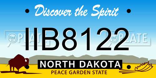 IIB8122 North Dakota License Plate