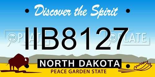 IIB8127 North Dakota License Plate