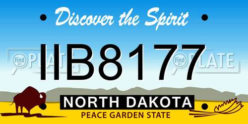 IIB8177 North Dakota License Plate