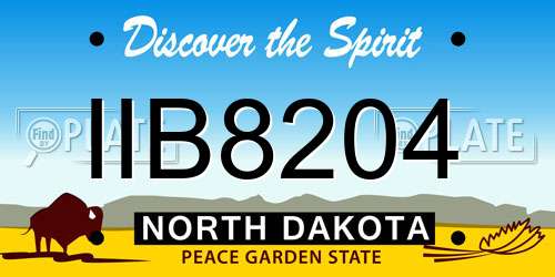 IIB8204 North Dakota License Plate