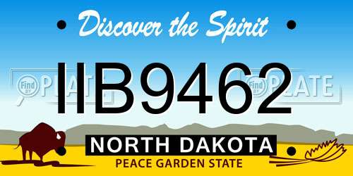 IIB9462 North Dakota License Plate