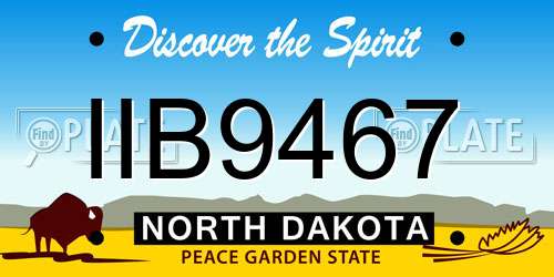 IIB9467 North Dakota License Plate