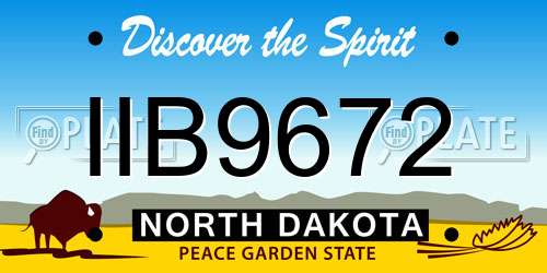 IIB9672 North Dakota License Plate
