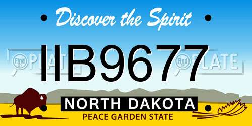 IIB9677 North Dakota License Plate