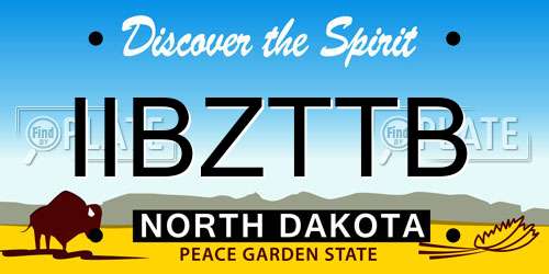 IIBZTTB North Dakota License Plate