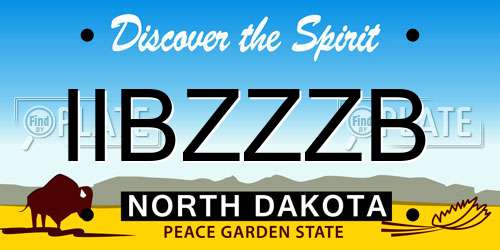 IIBZZZB North Dakota License Plate