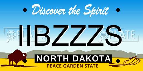 IIBZZZS North Dakota License Plate