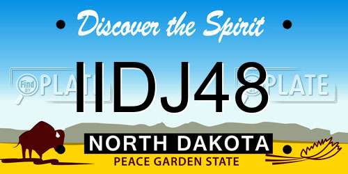 IIDJ48 North Dakota License Plate