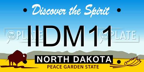 IIDM11 North Dakota License Plate