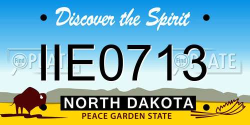 IIE0713 North Dakota License Plate