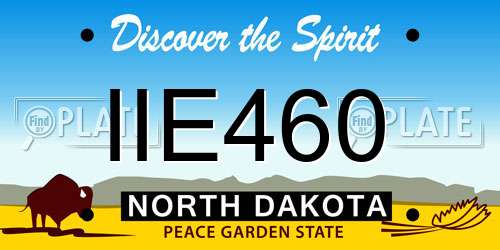 IIE460 North Dakota License Plate