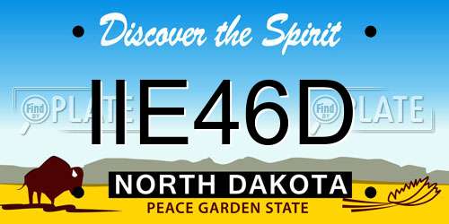 IIE46D North Dakota License Plate