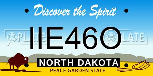 IIE46O North Dakota License Plate