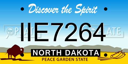 IIE7264 North Dakota License Plate