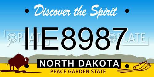 IIE8987 North Dakota License Plate