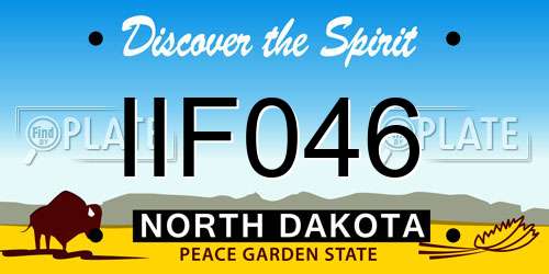 IIF046 North Dakota License Plate