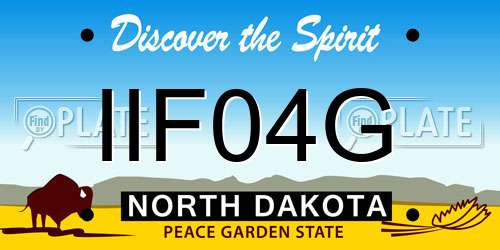 IIF04G North Dakota License Plate