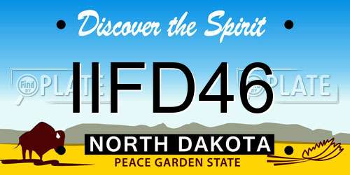 IIFD46 North Dakota License Plate