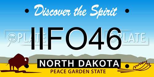 IIFO46 North Dakota License Plate