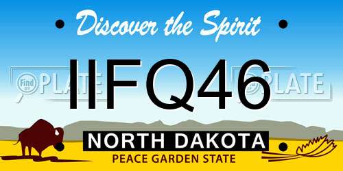 IIFQ46 North Dakota License Plate