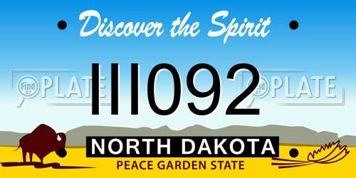 III092 North Dakota License Plate