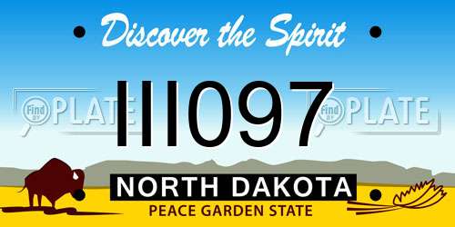 III097 North Dakota License Plate