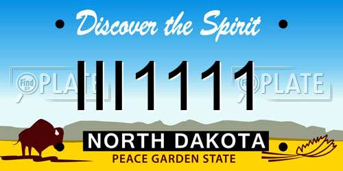 III1111 North Dakota License Plate