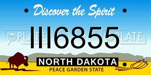 III6855 North Dakota License Plate