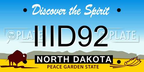 IIID92 North Dakota License Plate