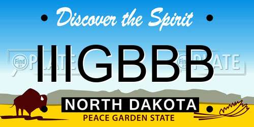IIIGBBB North Dakota License Plate
