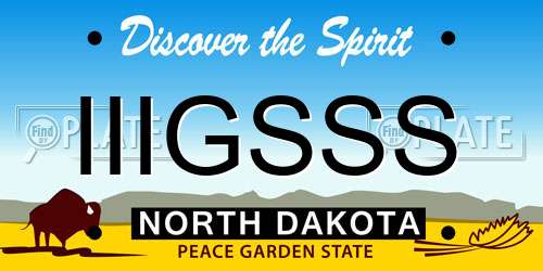 IIIGSSS North Dakota License Plate