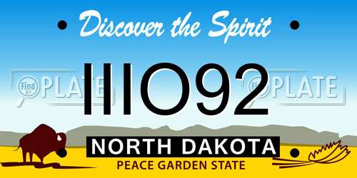 IIIO92 North Dakota License Plate