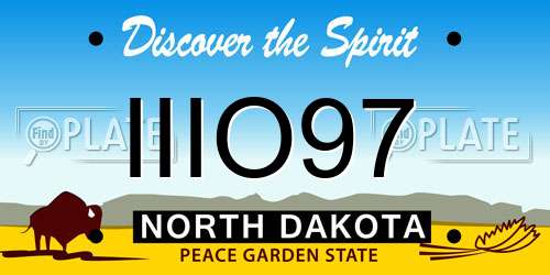 IIIO97 North Dakota License Plate