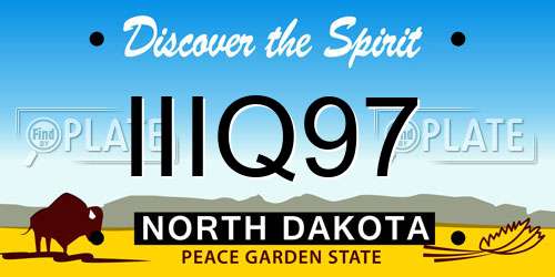 IIIQ97 North Dakota License Plate