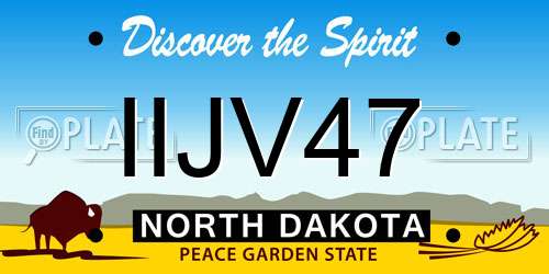 IIJV47 North Dakota License Plate