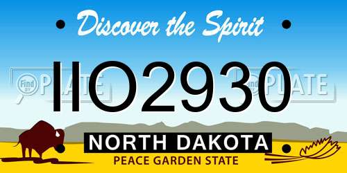 IIO2930 North Dakota License Plate