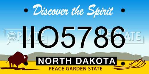 IIO5786 North Dakota License Plate