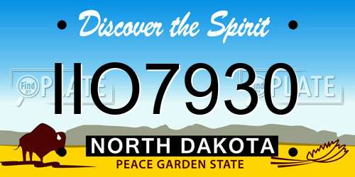 IIO7930 North Dakota License Plate