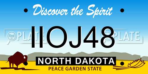 IIOJ48 North Dakota License Plate