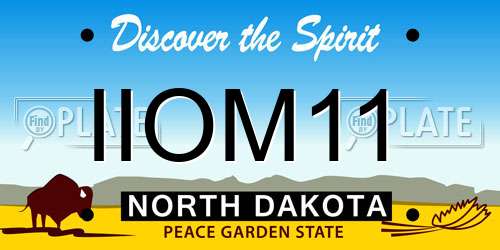 IIOM11 North Dakota License Plate