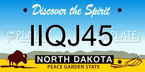 IIQJ45 North Dakota License Plate