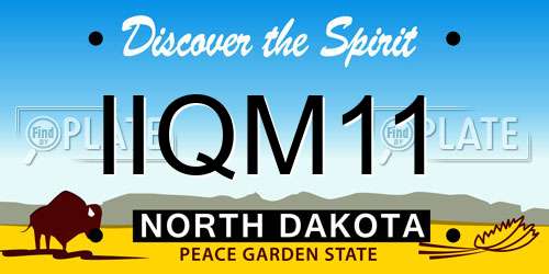 IIQM11 North Dakota License Plate